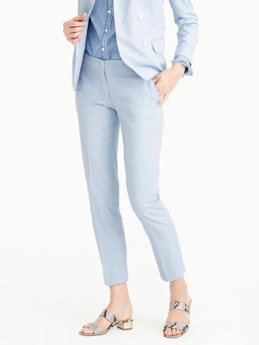 NWT J.Crew Paley pant Italian cotton sky blue G0821